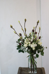 白木蓮を使った花束。 